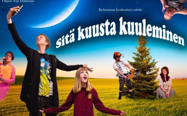 Näytelmän mainosjulisteessa on teatterilaisia rooleissaan.